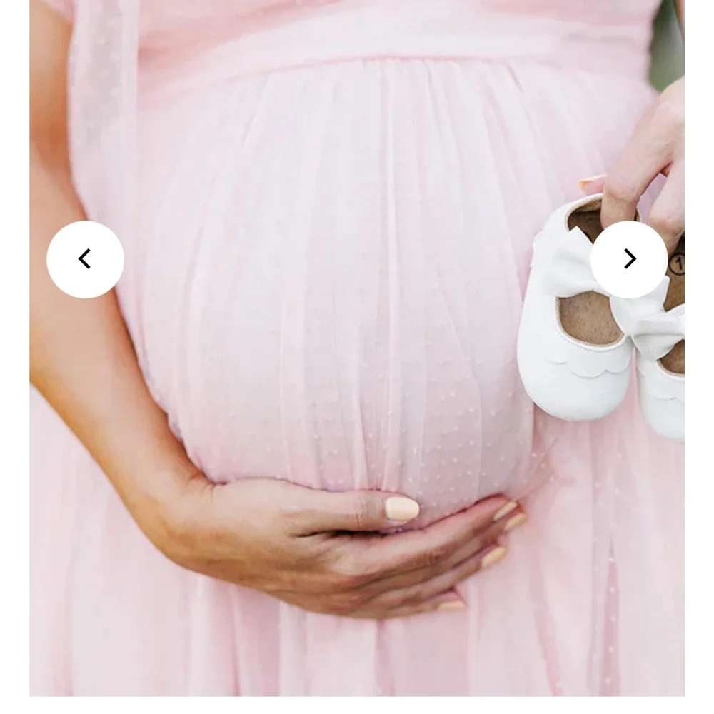 Light Pink Polka Dot Bow Ruffle Falbala Tie-Shoulder A-line Tulle Princess Maxi - Picture 2 of 7